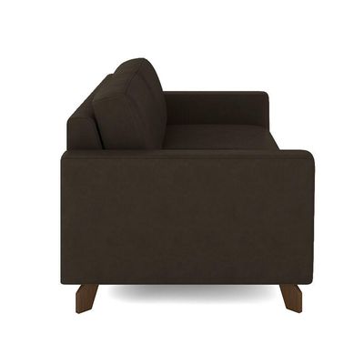 Sofá Sala De Estar Living 3 Lugares 280cm Presley Pés Madeira Veludo Marrom G52 - Gran Belo