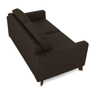 Sofá Sala De Estar Living 3 Lugares 280cm Presley Pés Madeira Veludo Marrom G52 - Gran Belo