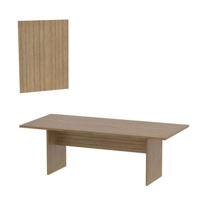 Conjunto Mesa De Escritório Reunião 220cm Com Painel Para Tv Multimóveis Cr25339 Amêndoa
