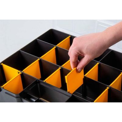 Maleta Plástica Organizadora 17 com Divisórias Móveis Tramontina Preto com Amarelo