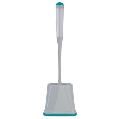 Escova Sanitária com Dispenser e Suporte Flashlimp Verde Esmeralda e Cinza
