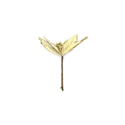 Enfeite de Natal Flor Bico Chic Dourado 20cm