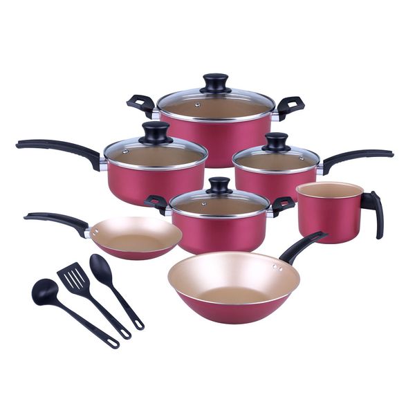 Conjunto de Panelas Antiaderente Panelux Magnific Cereja 10 Peças