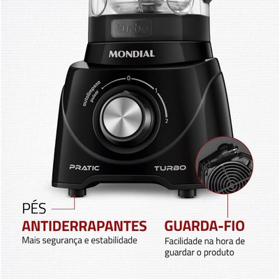 Liquidificador Mondial Pratic Turbo L98B Preto 220V