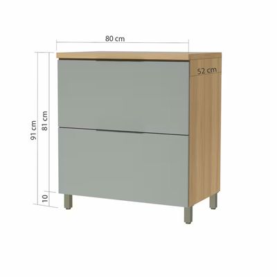 Cozinha Completa Paris 5 Peças e 7 Portas Nesher Nature com Verde
