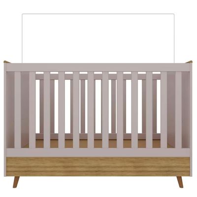 Berço 2 em 1 Ternura Plus MDP Acabamento FF Bartira Rosa Wood