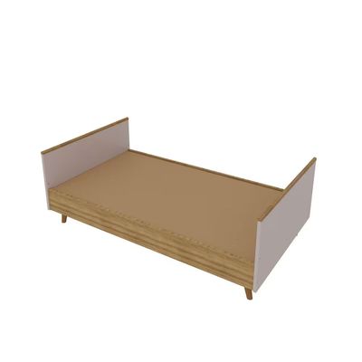 Quarto Infantil Completo Ternura Guarda-Roupa 2 Portas Cômoda 5 Gavetas Berço Conversível Bartira Rosa Wood