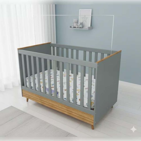 Berço 2x1 Ternura Plus Baby Bartira Azul Wood