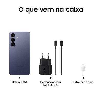 Smartphone Galaxy S26+ 5G Tela 6.7 Samsung Violeta