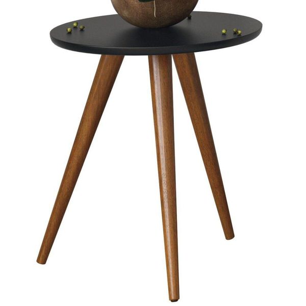 Mesa Lateral Decorativa Sofia B01 Preto Pés Palito - Lyam Decor