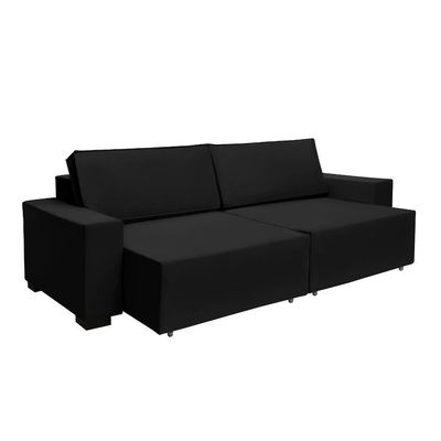 Sofá Dallas 2.90m Retrátil - Preto