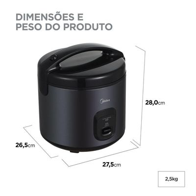 Panela de Arroz Elétrica Midea 5L Preta PAE50P2 - 220V