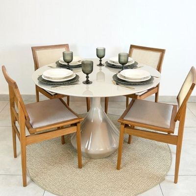 Mesa De Jantar Cone Lamp Redonda Laca - 100cm