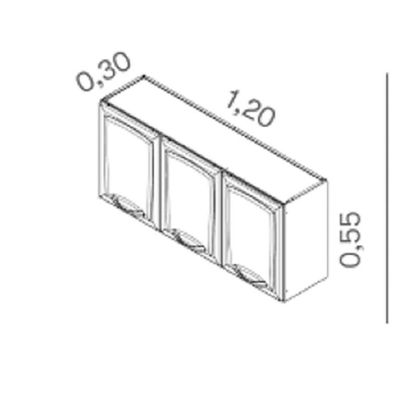 Armário Aéreo Para Cozinha 148BJ00109 Premium 3 Portas Itatiaia Branco