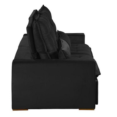 Sofá Modular 4 Lugares 2.30M Retrátil E Reclinável Preto