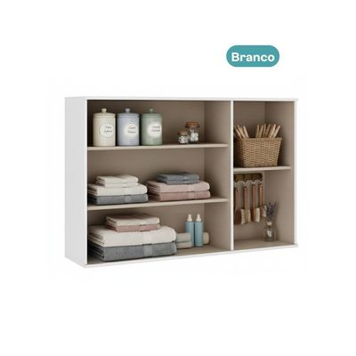 Armário Aéreo 3 Portas Em Mdf Para Lavanderia Branco Carraro