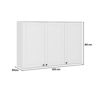 Armário Aéreo 3 Portas Em Mdf Para Lavanderia Branco Carraro
