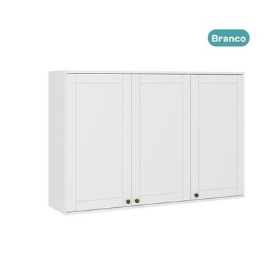 Armário Aéreo Milla 120cm 3 Ptas Branco