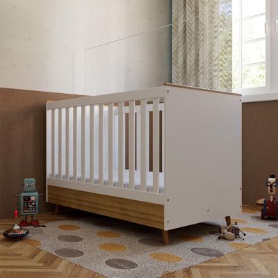 Berço 2 em 1 Bartira Ternura Plus Branco Wood