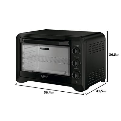 Forno De Bancada Elétrico Dako Pratiko 50L Com Grill Preto 220V