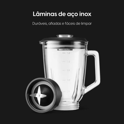 Liquidificador Elgin Super Force Preto 900W 3 Velocidades Jarra de Vidro 1,9L Função Pulsar Preto / 110V