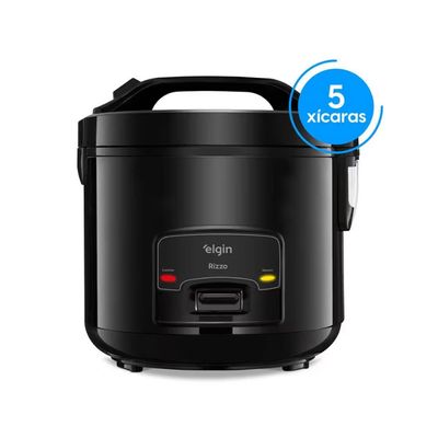 Panela Elétrica de Arroz Rizzo PAR40 1L 400W Design Black Piano Elgin Black Piano / 220V