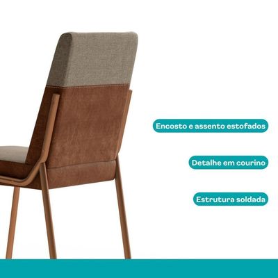 Conjunto Sala De Jantar 6 Cadeiras Boston Carraro Nogal Rosê