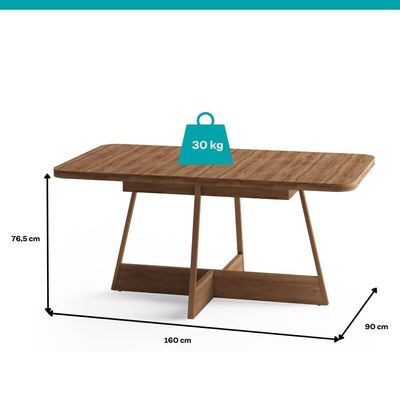 Conjunto Sala De Jantar 6 Cadeiras Boston Carraro Nogal Rosê