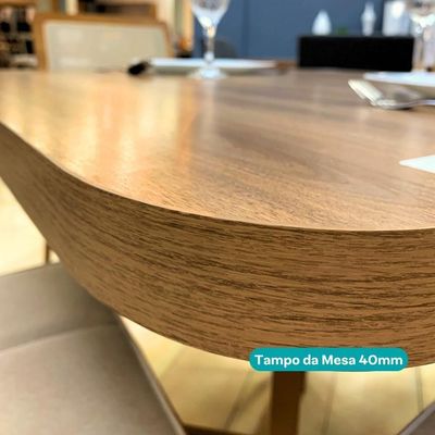 Conjunto Sala De Jantar 6 Cadeiras Boston Carraro Nogal Rosê