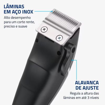 Máquina de Cortar Cabelo CR-11 Sem Fio Mondial Preto / Bivolt