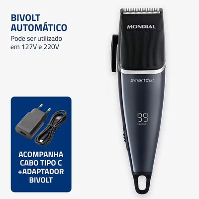 Máquina de Cortar Cabelo CR-11 Sem Fio Mondial Preto / Bivolt