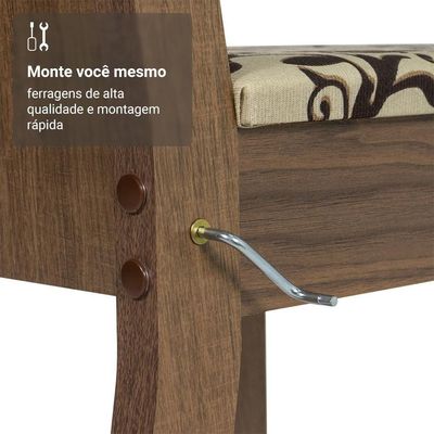 Conjunto Sala De Jantar Mesa Tampo De Vidro 4 Cadeiras Rustic/bege Marrom Camélia Madesa