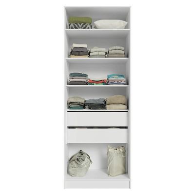 Guarda-roupa Modulado 2 Portas 2 Gavetas 4 Prateleiras Branco Neo Madesa