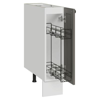 Balcão Porta-temperos 20 Cm 1 Porta (sem Tampo) Branco/cinza Vik Madesa
