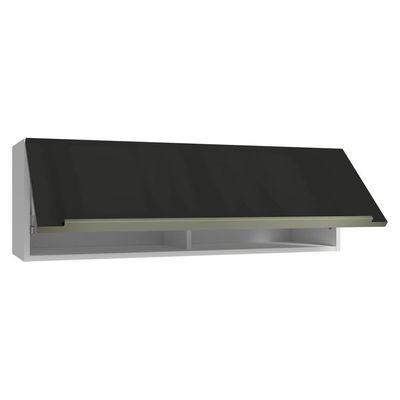 Armário Aéreo 100 Cm 1 Porta Basculante Branco/preto Lux Madesa