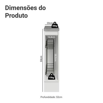 Balcão Porta-temperos 20 Cm 1 Porta Branco/verde Vik Madesa