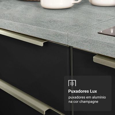 Armário Aéreo 100 Cm 1 Porta Basculante Branco/preto Lux Madesa