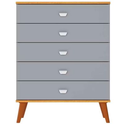 Quarto Infantil Completo Ternura Guarda-Roupa 2 Portas Cômoda 5 Gavetas Berço Conversível Bartira Azul Wood