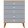 Quarto Infantil Completo Ternura Guarda-Roupa 2 Portas Cômoda 5 Gavetas Berço Conversível Bartira Azul Wood