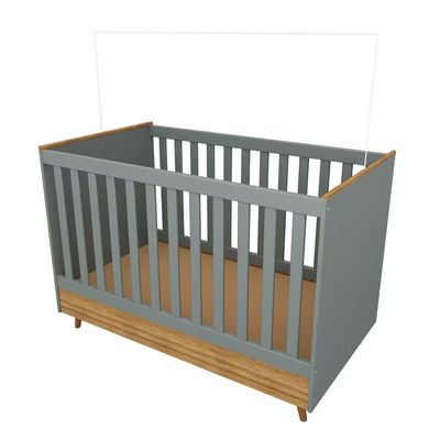 Quarto Infantil Completo Ternura Guarda-Roupa 2 Portas Cômoda 5 Gavetas Berço Conversível Bartira Azul Wood