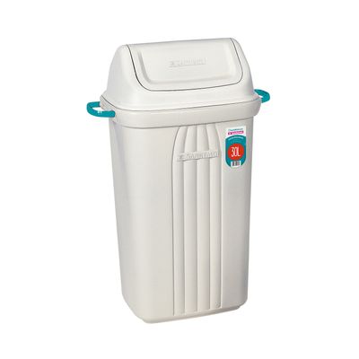 Lixeira de Plástico com Tampa Basculante Sanremo Bege 30L
