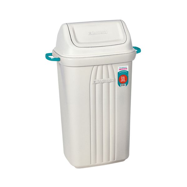 Lixeira de Plástico com Tampa Basculante Sanremo Bege 30L