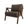 Conjunto 2 Poltronas Sala De Estar Monique Madeira Marrom Linho