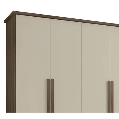 Guarda-roupa Casal 6 Portas 4 Gavetas Freijó Com Off White Canadá - Rv Móveis