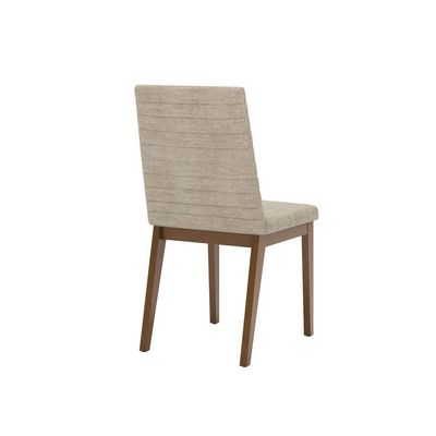 Conjunto 2 Cadeiras Elena Para Mesa De Jantar Nature Com Creme