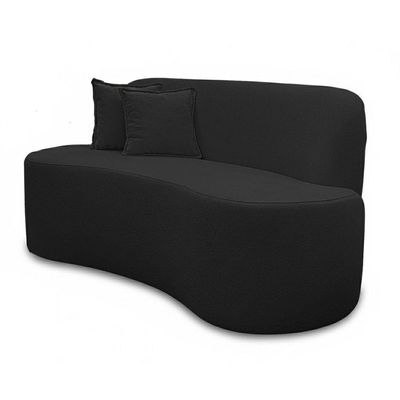 Sofá Minimalista Orgânico 2 Lugares Sala Bouclé Preto