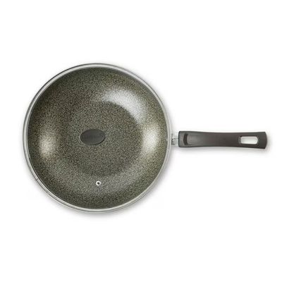 Frigideira Wok Ekó 28cm com Tampa de Vidro Antiaderente 4,3L Multiflon Verde