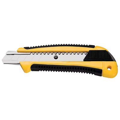 Estilete Profissional 6 Lâmina Aço Carbono, Corpo Emborrachado Tramontina Amarelo