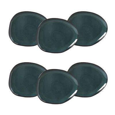 Conjunto de Pratos Rasos Ovais Orgânico 31cm 6 Peças Porto Brasil n/a