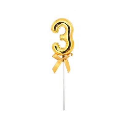 Topper Bolo Le Dourado Número 3